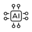AI chip icon with circuit connections.