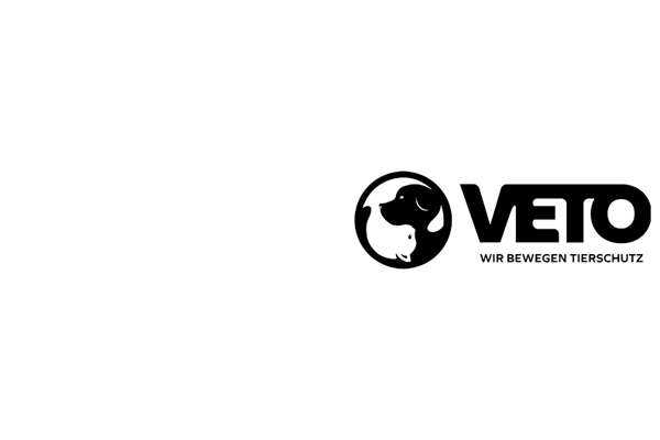 VETO logo with animal silhouettes, Wir bewegen Tierschutz.
